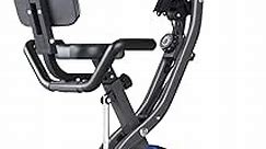 Merax Folding Exercise Bike, 3 In 1 Foldable Fitness Stationary Bikes for Home, Magnetic X-Bike with 16 Level Adjustable Resistance, Upright Indoor Cycling Bikes with Arm Resistance Bands