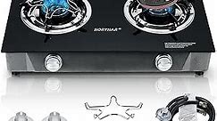 Propane Stove 2 Burner Propane Gas Stove Auto Ignition Portable Gas Stove 26000 BTU Propane Burners LPG with CSA Hose for Outdoor Cooking