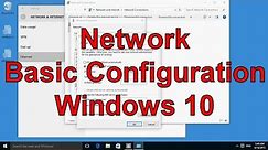 Network basic configuration Windows 10