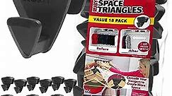 Original AS-SEEN-ON-TV Ruby Space Triangles, Ultra- Premium Hanger Hooks Triple Closet Space 18 PC Value Pack, Black