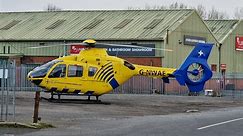 Air ambulance lands in Wigan industrial area