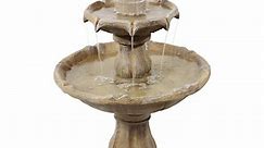 Sunnydaze Decor 35-in H Resin Tiered Fountain Outdoor Fountain Pump Included Lowes.com