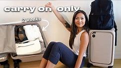 ✈️ pack with me | carry on luggage only for 2 weeks, packing tips & outfit planning