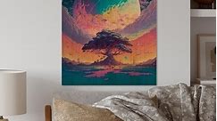 Designart 'Majestic Tree Of Wisdom In Pastel' Landscape Forest Wood Wall Art - Natural Pine Wood - Bed Bath & Beyond - 37881134