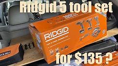 $135 Ridgid 18v 5 power tool w bag combo w/ "blade left" 6 1/2" subcompact saw - quick look 2023