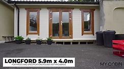 5.9m x 4m Longford style Log Cabin/Home Office Built By MyCabin.ie!