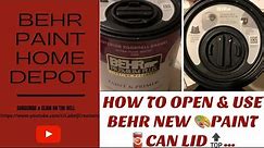 HOW TO OPEN & USE BEHR’S NEW🎨PAINT POUR SPOUT LID/🔝/ CAN🤣🤣🤣…