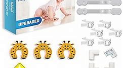 Baby Proofing Kit - Baby Home Safety All-in-one Solution with Hidden Cabinet Locks, Adjustable Strap Latches, Corner Guards, Outlet Plug Covers and Finger Pinch Guards