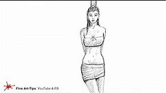 HOW TO DRAW A TIED WOMAN, with ink - Sketching for my new novel
