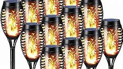 Toodour Solar Torch Flame Lights, 12 Pack Solar Lights Outdoor with Flickering Flame, Waterproof Solar Pathway Lights Landscape Decoration Lighting for Garden, Lawn, Yard, Outdoor Decorations