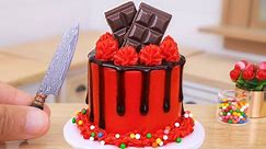 Yummy Chocolate Cake 🌈Tasty Melting Miniature Red Sprinkle Candy Chocolate Cake Decorating 🍓