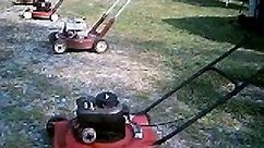 Some old push mowers.