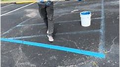 Striping A Parking Lot... - All Sides Pressure Washing