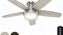 Hunter Fan 48 inch Low Profile Brushed Nickel Ceiling Fan with LED Light Kit and Remote Control (Renewed)