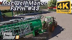 Baling, collecting and selling straw, spreading slurry | FS 19 | Marwell Manor Farm #43 | 4K