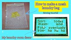Mesh laundry bag DIY / How to make DIY laundry bag/video sewing tutorial/in the hoop projects