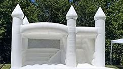 White Bounce House with Slide and Ball Pit Includes a 750W Blower