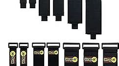 Heavy-Duty and Super-Stretch Wrap-It Storage Straps - Assorted 14-Pack (Black) - Hook and Loop Storage Straps, Extension Cord Organizer, Hose Storage, RV Cable Straps