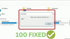 How To Fix Please Insert A Disk Into USB Drive Error || Windows Was Unable To Complete The Format