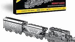Freight Train Mechanical Model, Cargo Train Metal Model Kit, 3D Metal Model Kits to Build for Adults, Model Heave Train Heavy LOCO, 234 Pieces.