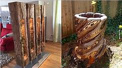 Beautiful Wooden Logs Ideas | DIY Rustic Furniture From Logs | Garden Decorations | Crafts | carving