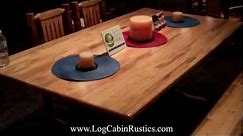 Rustic Farmhouse Table - Amish Pine Log Dining Table by Montana Woodworks