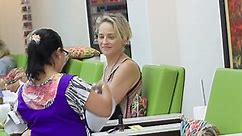 Sharon Stone gets pampered with mani/pedi while in Beverly Hills
