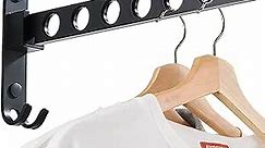 Retractable Folding Wall Hanger Folding Clothes Hanger Rack Clothes Storage Organizer Laundry Hanger Sturdy Hanging Dryer Rack (one Pack, Black)