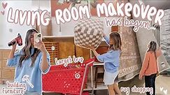 starting the HOME MAKEOVER *target finds, building furniture + rug shopping!*