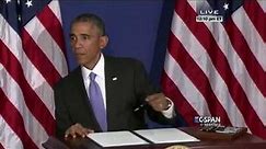 President Obama: “My credit card was rejected.” (C-SPAN)