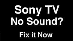 Sony TV No Sound - Fix it Now