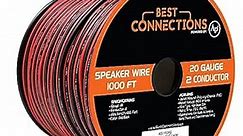 20 Gauge Speaker Wire (1,000 Feet) - Bonded Red & Black Speaker Cables - Durable Stranded Speakers Wire for Car Audio, Automotive, and Home Theatre - Soft, Flexible Speaker Wire