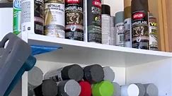 DIY spray paint cabinet - a storage solution for small spaces #diycabinets #spraypaint #garageorganization #garag | The Mavadiy