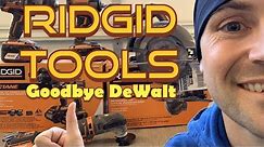 Ridgid Tools. Goodbye DeWalt! (Ridgid warranty explained)