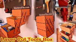 Laser Cut Wooden Tools Box | How to Make a Tool Box | Tools Organizer Box by VectorsFile.com