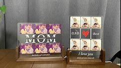 Personalized Mothers Day Gift Custom Acrylic Plaque Night Light with Photo Customized Picture Frame Lamp for Mom Grandma Sisters