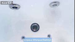 Empava 67 Inch Freestanding Whirlpool Bathtub with 8 Jets Luxury Acrylic Massage SPA Soaking Bath Tub Double Ended, White