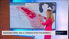 Damaging Wind, Hail And Tornado Risk For Midwest