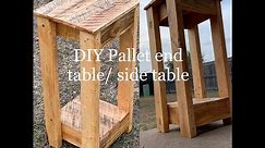 Rustic DIY pallet side table/end table. Step by step process.