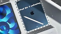 iPad Air 5 (64GB) Blue 2022 M1 Unboxing // Apple Pencil (2nd gen) + Accessories