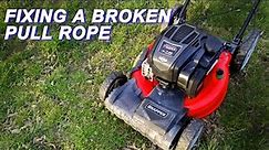 Fixing A Snapper Mower That's Missing A Pull Rope And Handle
