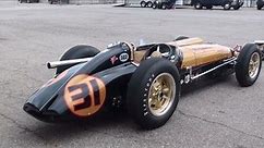 Vintage Racing - 1950s Indy Cars startup and race. LOUD!!!