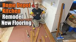 Home Depot Kitchen Remodel | Day 2 | New Flooring | THE HANDYMAN |