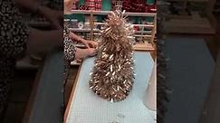 DIY Christmas Tree using a styrofoam cone and garland