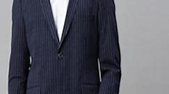 Buy Louis Philippe Sport Men Navy Blue Self Design Single Breasted Blazer -  - Apparel for Men