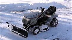 Craftsman 42 in snow plow, and David Bradley tractor plowing snow Jan.2017