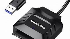 SATA to USB Adapter, USB 3.0 Hard Drive to USB Adapter for 2.5/3.5 Inch HDD/SSD, USB to Sata Adapter, External Hard Drive Reader, 3.5 inch SSD Need 12V/2A Power Supply (No Power Supply)
