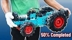 50% Completed Homemade RC Tractor 4×4 AWD From PVC/ 1/10 Scale