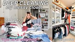 MASSIVE CLOSET CLEANOUT + DECLUTTER | organizing my closet