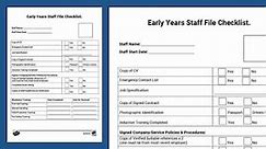 Early Years Staff File Checklist